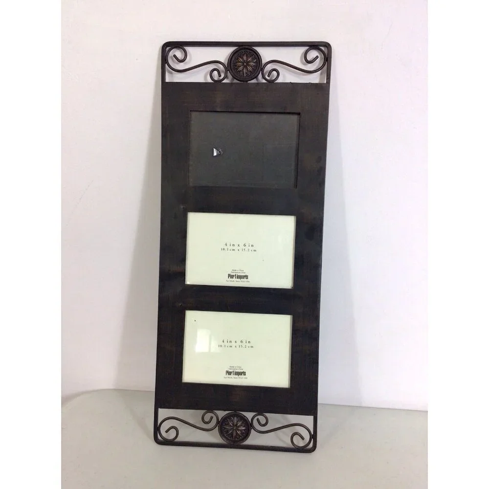 Pier 1 Imports Picture Frame 6 x 4 size Brown Metallic